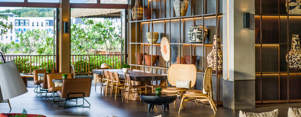 Luxurious and modern space of The Lounge at the New World Phu Quoc Resort