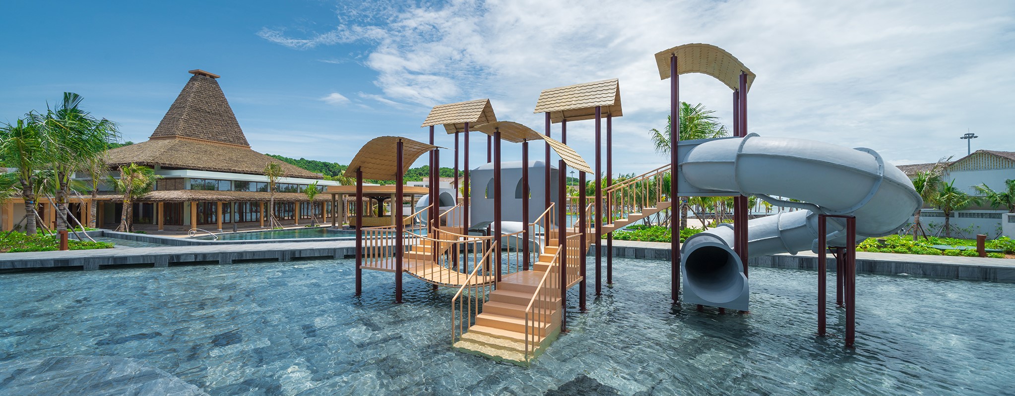 Swimming pool play area for kids at the New World Phu Quoc Resort.